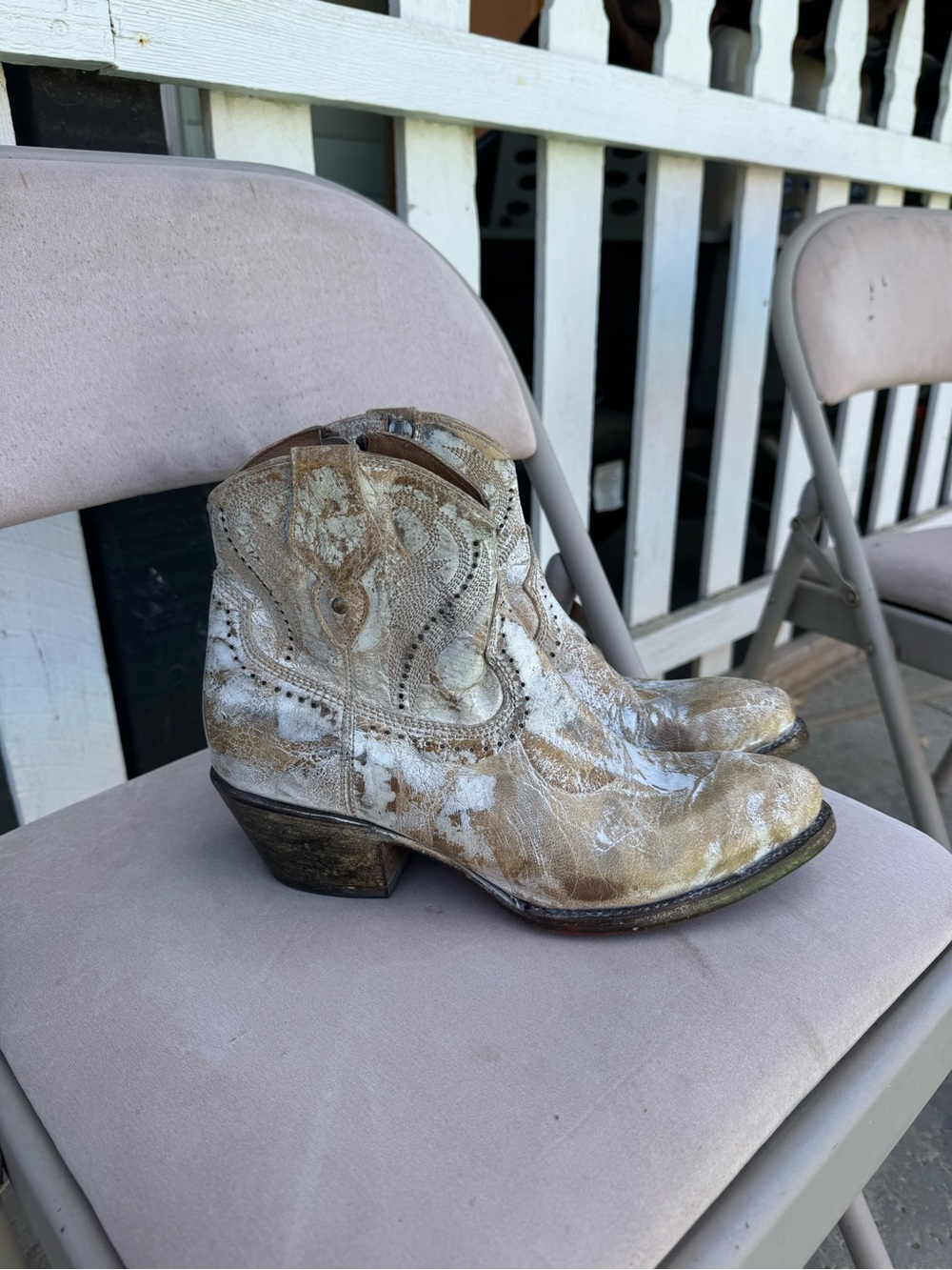 Lucchese leather cowgirl boots distressed size 8 - Picture 11 of 11